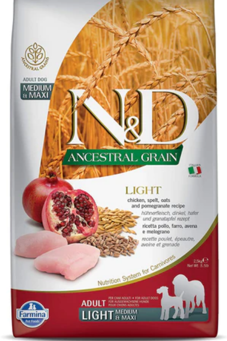 Farmina Ancestral Grain Chicken & Pomegranate Light Medium & Maxi Dog Food 5.5lb image 0