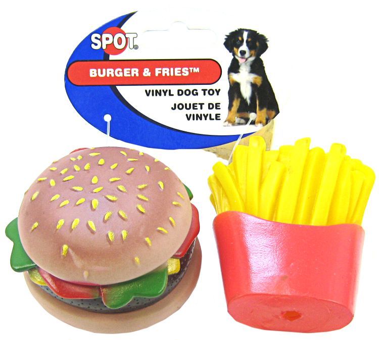 Spot Vinyl Hamburger & Fries Dog Toy image 0