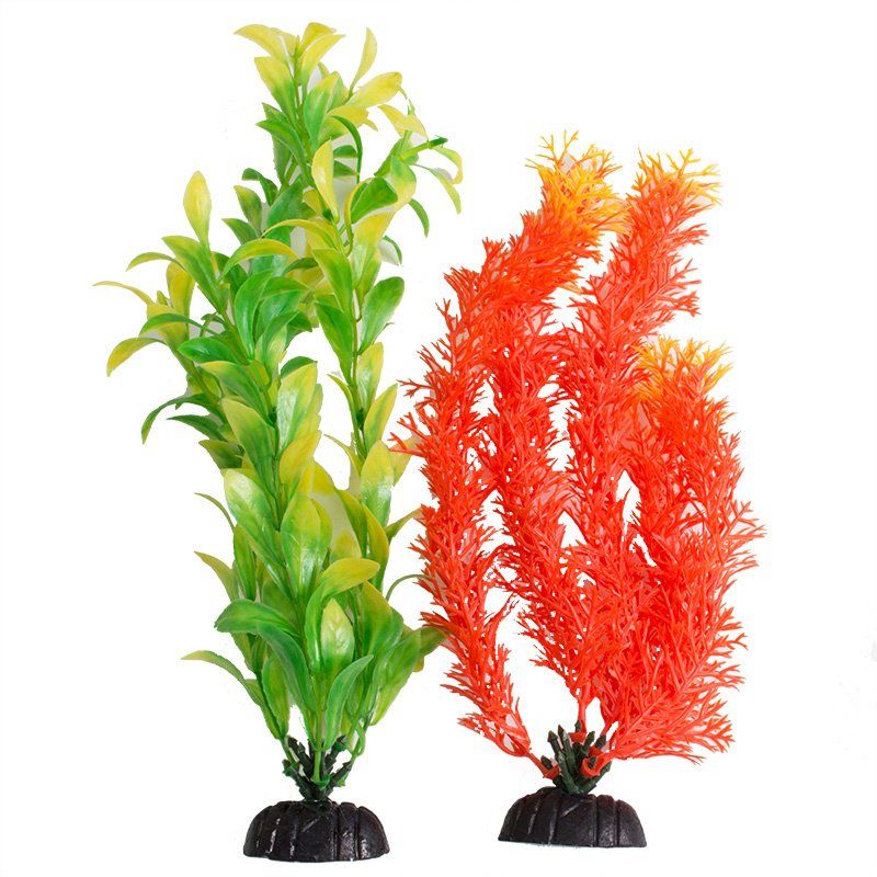 Aquatop Multi-Colored Aquarium Plants Orange and Green image 0