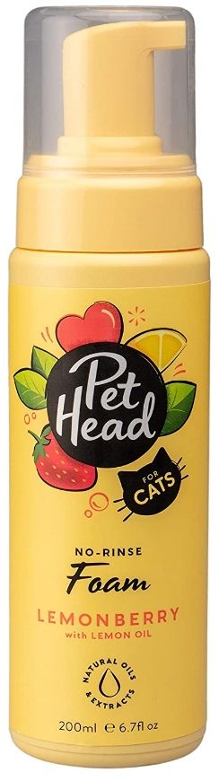 Pet Head No-Rinse Foam for Cats Lemonberry with Lemon Oil image 0