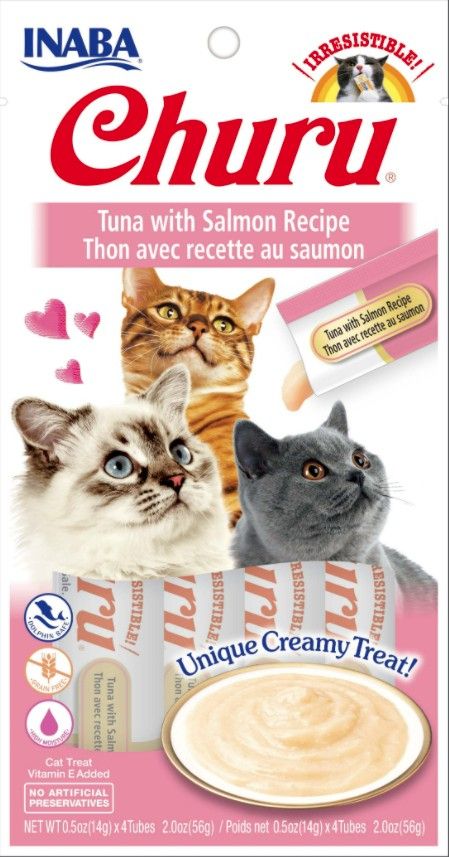 Inaba Churu Tuna with Salmon Recipe Creamy Cat Treat image 0
