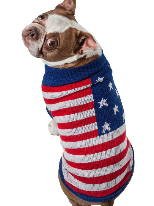 Pet Life 'Patriot Independence Star' Heavy Knitted Ribbed TurtleNeck Dog Sweater image 3