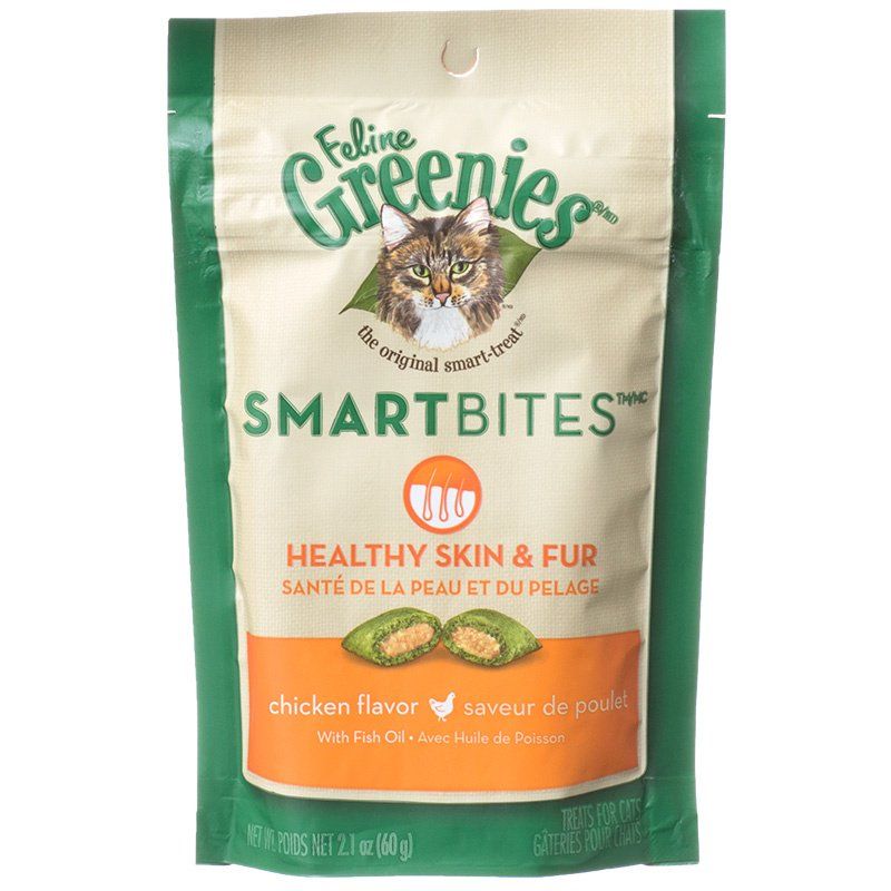 Greenies SmartBites Healthy Skin & Fur Chicken Flavor Cat Treats image 0