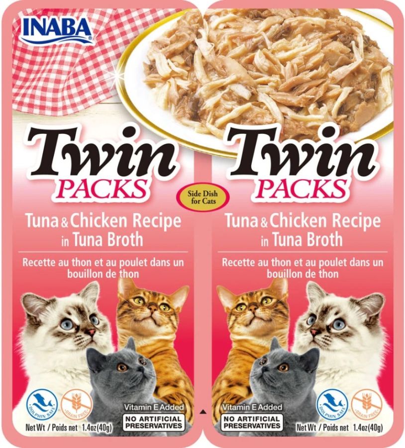 Inaba Twin Packs Tuna and Chicken Recipe in Tuna Broth for Cats image 0