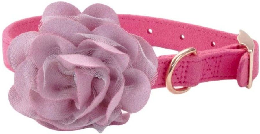 Coastal Pet Microfiber Dog Collar with Pink Accent Flower image 0