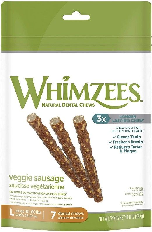Whimzees Natural Dog Treats - Veggie Sausage Sticks image 0