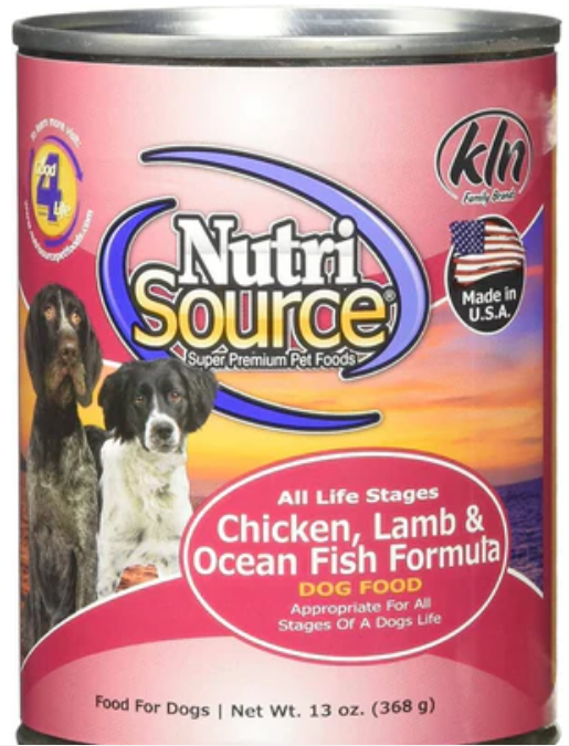 Nutrisource Chicken, Lamb & Oceanfish Dog Canned Canned Dog Food - 13 oz-12 Pack image 0