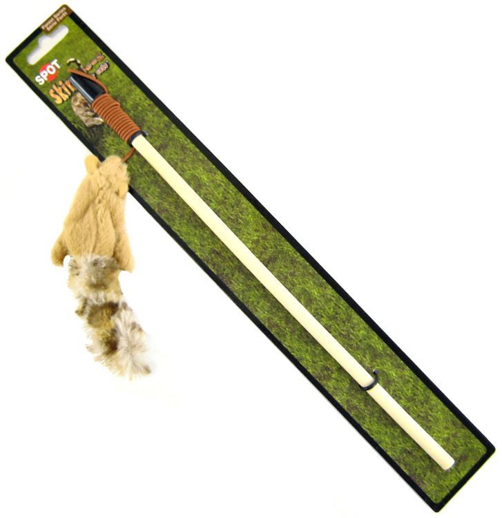 Spot Skinneeez Squirrel Cat Toy with Wand image 0
