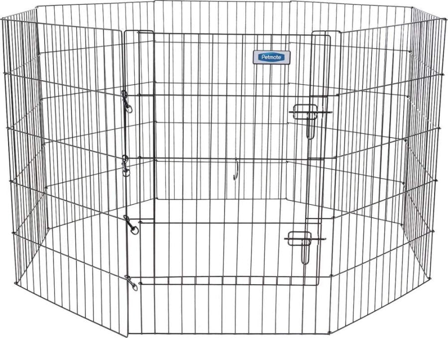 Petmate Exercise Pen Single Door and Ground Stakes for Dogs Black image 0