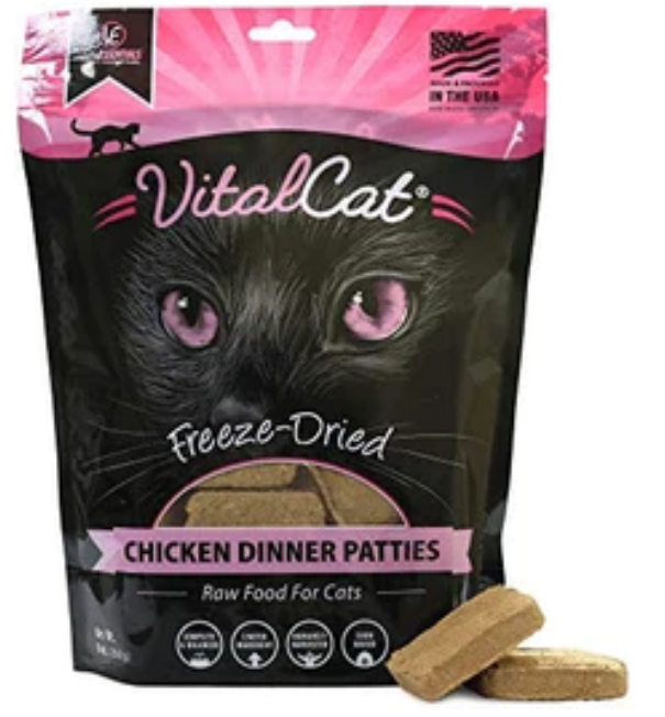 Vital Essentials Chicken Dinner Patties Freeze-Dried Cat Food - 8 Oz image 0