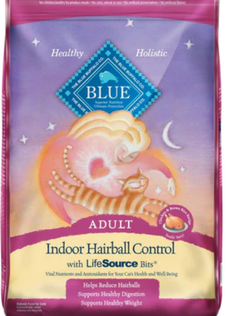 Blue Buffalo Indoor Hairball Control Chicken & Brown Rice Dry Cat Food 15lb image 0