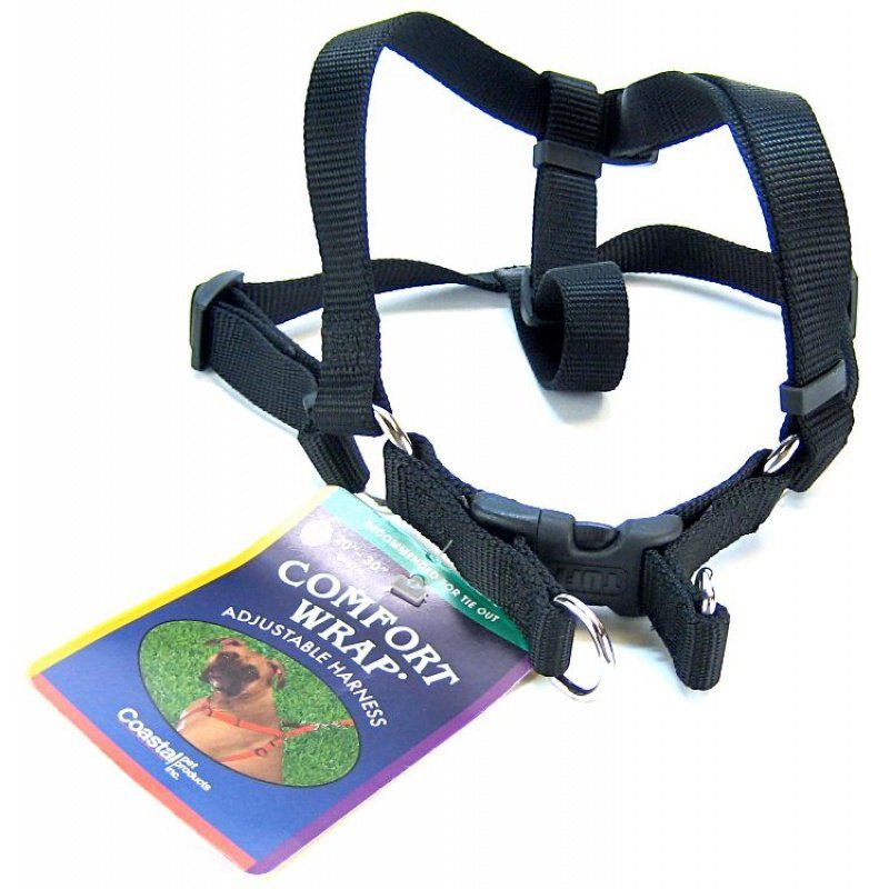 Coastal Pet Comfort Wrap Adjustable Harness - Black -Medium (Girth Size 20"-32") image 0
