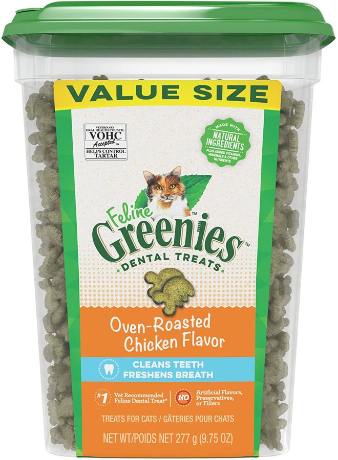 Greenies Feline Natural Dental Treats Oven Roasted Chicken Flavor image 0