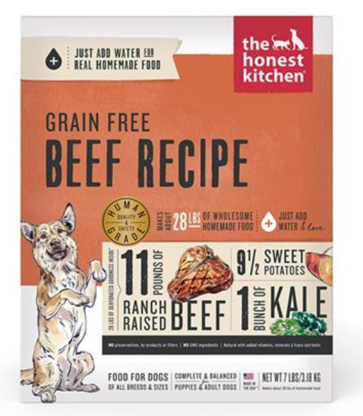 Honest Kitchen Dog Grain Free Beef 7lbs. Box. image 0