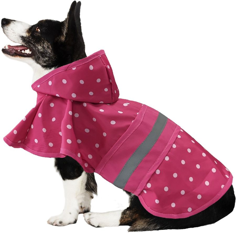 Fashion Pet Polka Dot Dog Raincoat Pink image 0