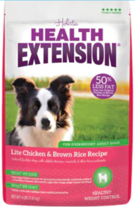 Health Extension Lite Chicken and Brown Rice Dry Dog Food 30lb Bag image 0