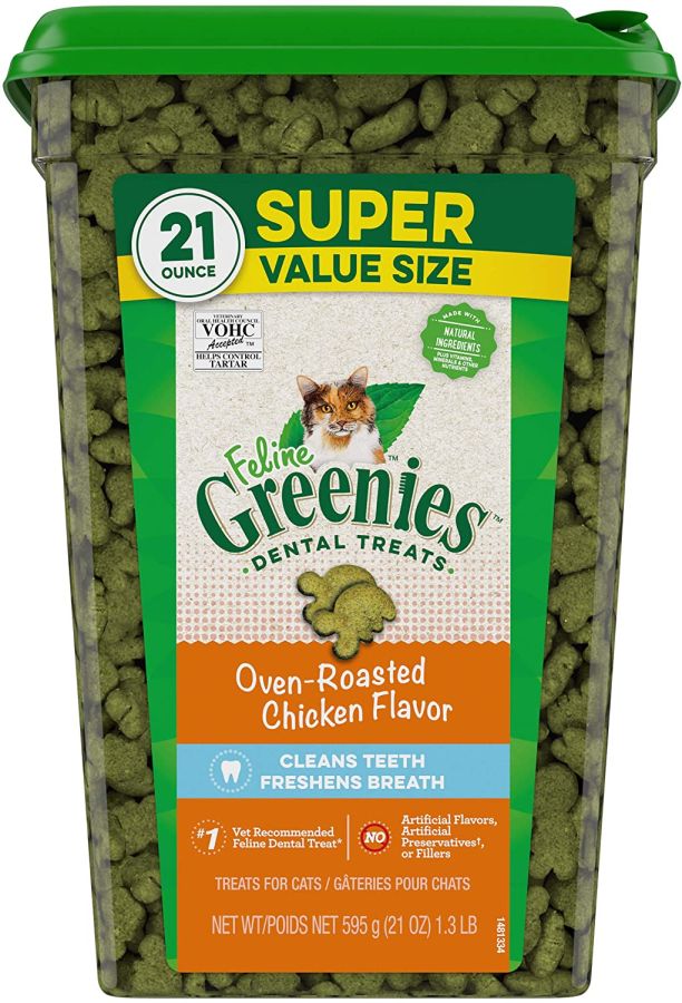 Greenies Feline Natural Dental Treats Oven Roasted Chicken Flavor image 0