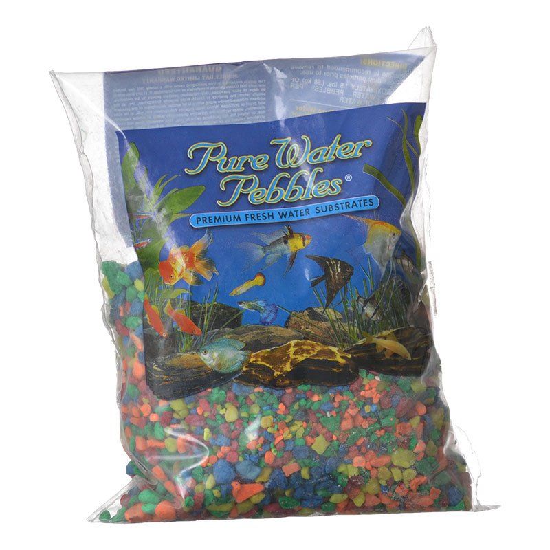 Pure Water Pebbles Aquarium Gravel - Neon Rainbow image 0