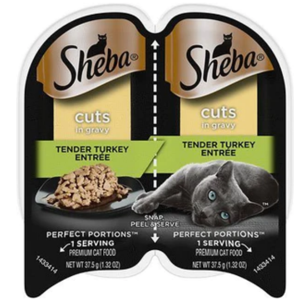 Sheba Perfect Portions Twin Pack Turkey Cuts in Gravy Wet Cat Food-2.65oz-24 Pcs image 0