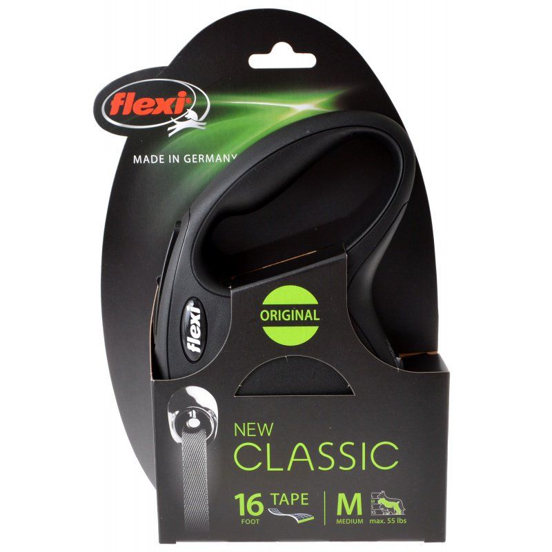 Flexi New Classic Retractable Tape Leash - Black image 0