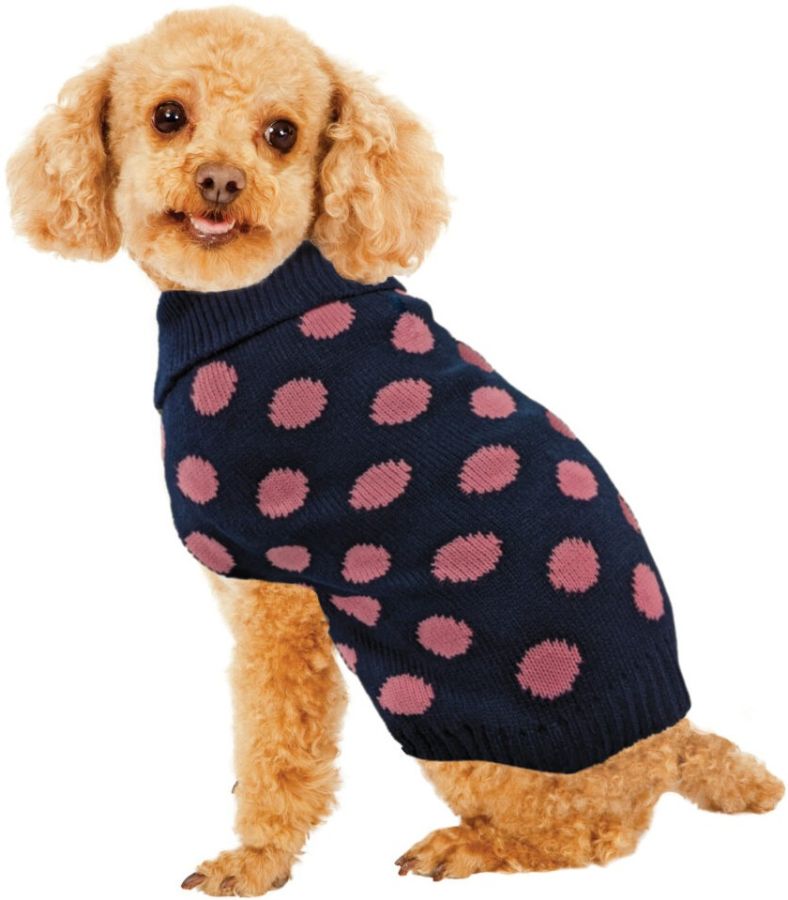 Fashion Pet Contrast Dot Dog Sweater Pink image 0