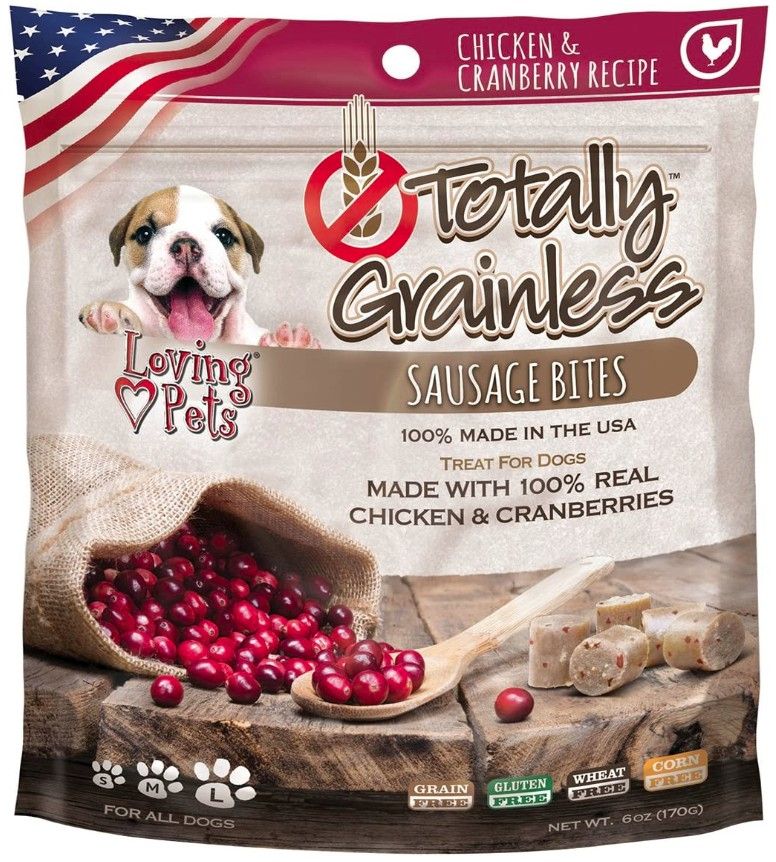 Loving Pets Totally Grainless Sausage Bites - Chicken & Cranberries image 0