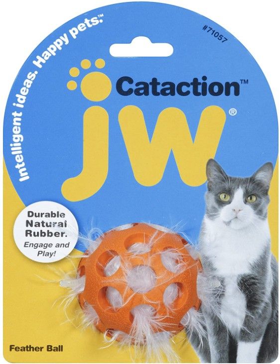 JW Pet Cataction Feather Ball Interactive Cat Toy image 0