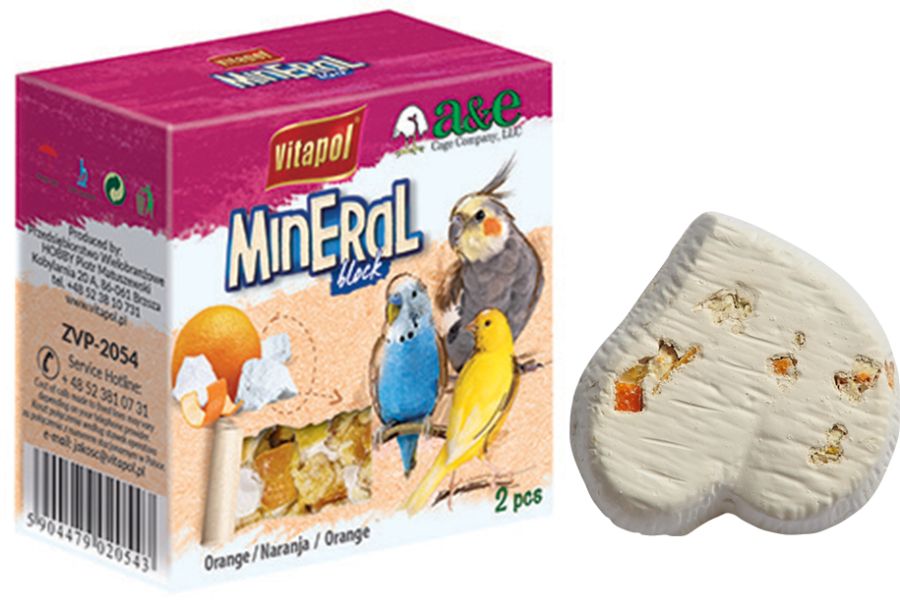 AE Cage Company Orange Infused Bird Mineral Block image 0