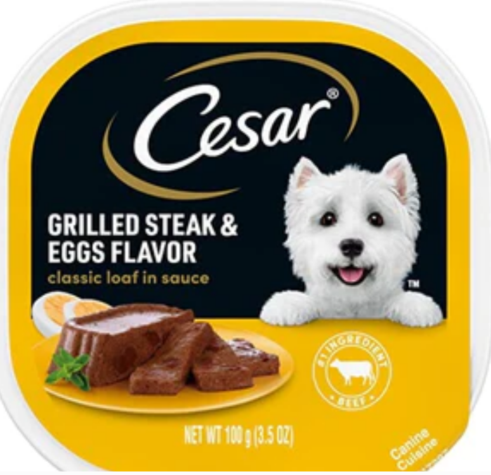 Cesar Canine Cuisine Sunrise Grilled Steak & Eggs Flavor Wet Dog Food-3.5oz-24Pc image 0