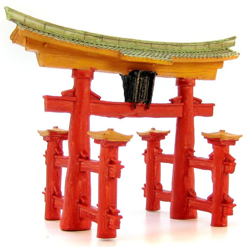 Blue Ribbon Japanese Torii Gate Ornament image 0