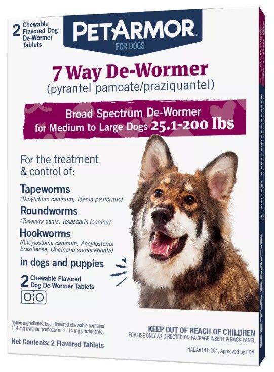 PetArmor 7 Way De-Wormer for Medium to Large Dogs (25.1-200 Pounds) image 0