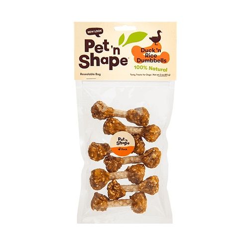 Pet 'n Shape Duck 'n Rice Dumbbells Dog Treats image 0