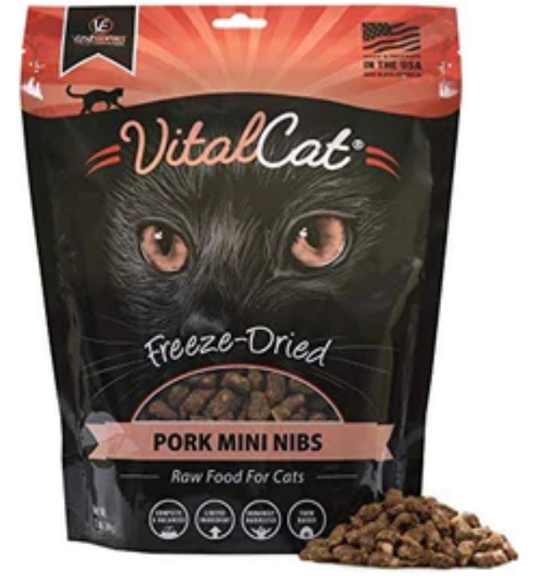 Vital Essentials Pork Mini Nibs Freeze-Dried Cat Food - 12 Oz image 0