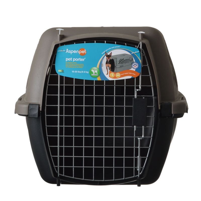 Aspen Pet Porter Heavy-Duty Pet Carrier Storm Gray and Black image 0