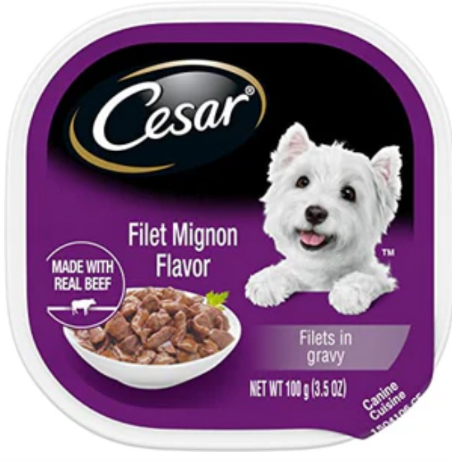 Cesar Canine Cuisine Gourmet Filets Filet Mignon Flavor - 3.5 oz - Case of 24 image 0