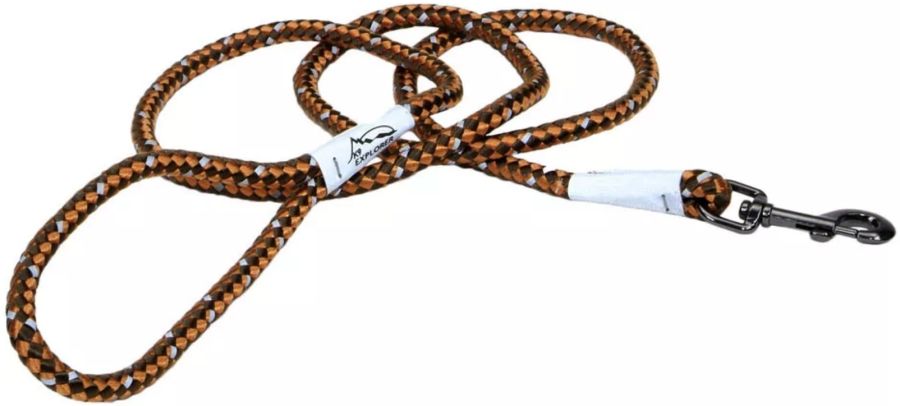 K9 Explorer Reflective Braided Rope Snap Leash - Campfire Orange image 0