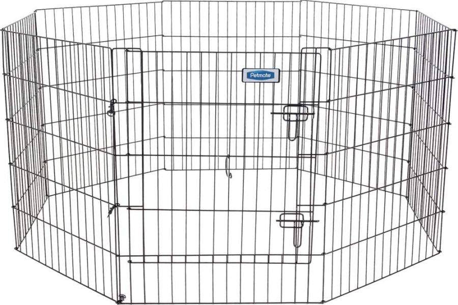 Petmate Exercise Pen Single Door and Ground Stakes for Dogs Black image 0