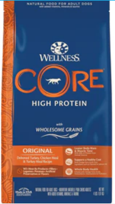 Wellness CORE High Protein Wholesome Grains Original Recipe Dry Dog Food 24lb image 0