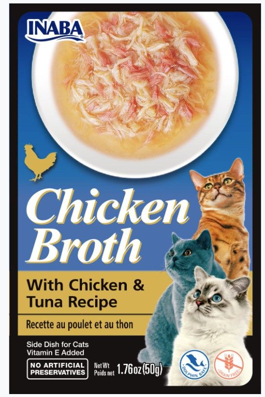 Inaba Chicken Broth with Chicken and Tuna Recipe Side Dish for Cats image 0