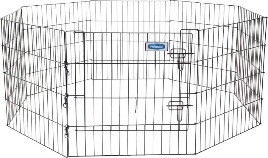 Petmate Exercise Pen Single Door w/Snap Hook Design & Ground Stakes - Black image 0