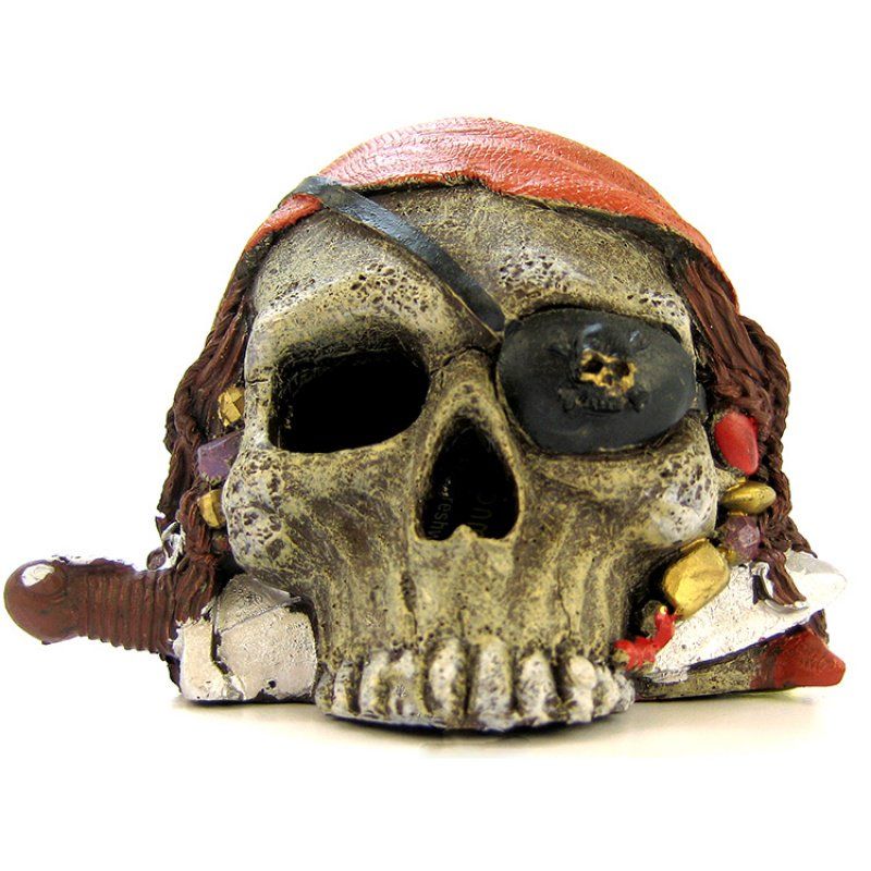 Blue Ribbon Pirate Skull Ornament image 0