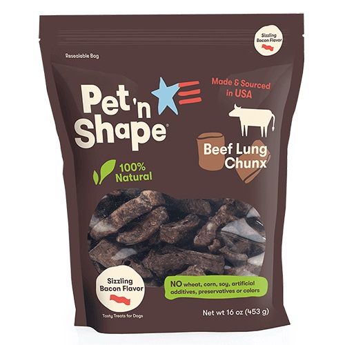 Pet 'n Shape Natural Beef Lung Chunx Dog Treats - Sizzling Bacon Flavor image 0