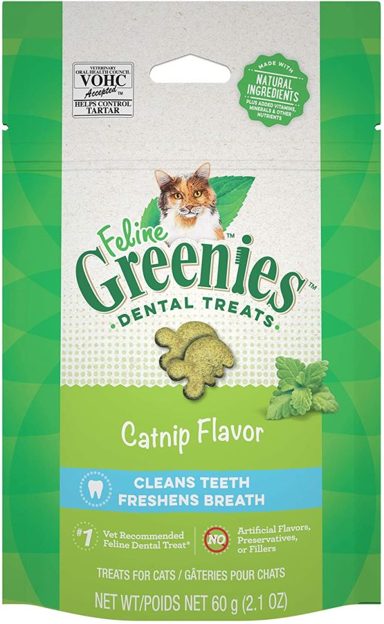 Greenies Feline Natural Dental Treats Catnip Flavor image 0
