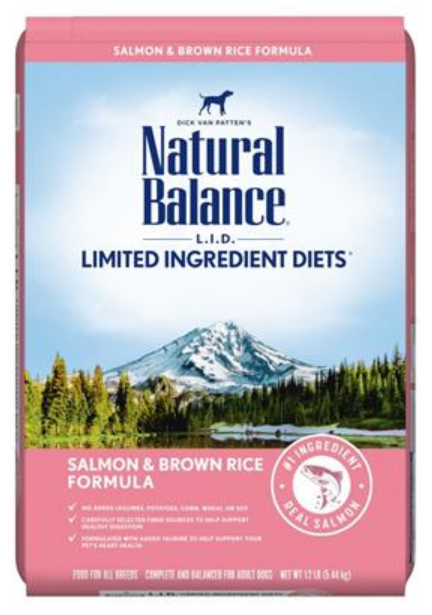 Natural Balance LID Salmon and Brown Rice Dry Dog Food 12 lb image 0