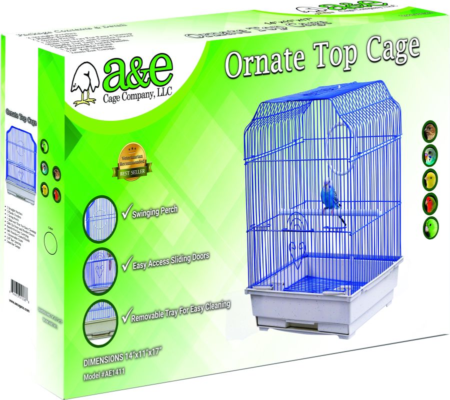 AE Cage Company Ornate Top Bird Cage Black image 0
