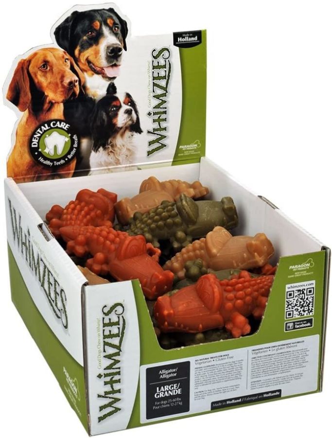 Whimzees Natural Dental Care Alligator Dog Treats image 0