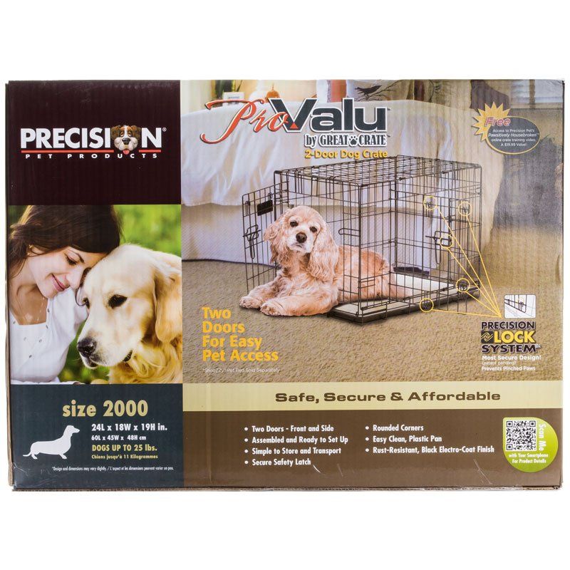 Precision Pet Pro Value by Great Crate - 2 Door Crate - Black image 0