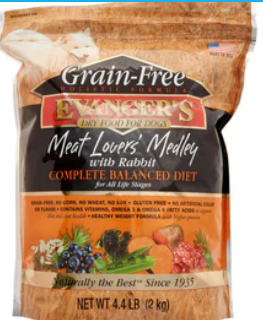 Evanger's Meat Lovers Medley with Rabbit Grain Free Dry Dog Food - 4.4 lb Bag image 0