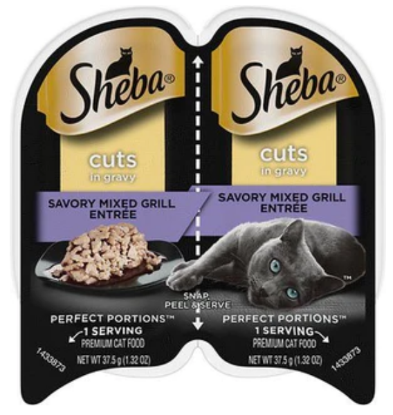 Sheba Perfect Portions Twin Pack Mixed Grill Cuts in Gravy Wet Cat Food - 2.65oz image 0