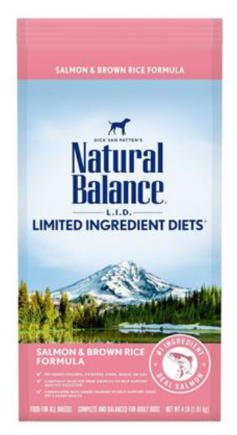 Natural Balance LID Salmon and Brown Rice Dry Dog Food 4 lb Bag image 0